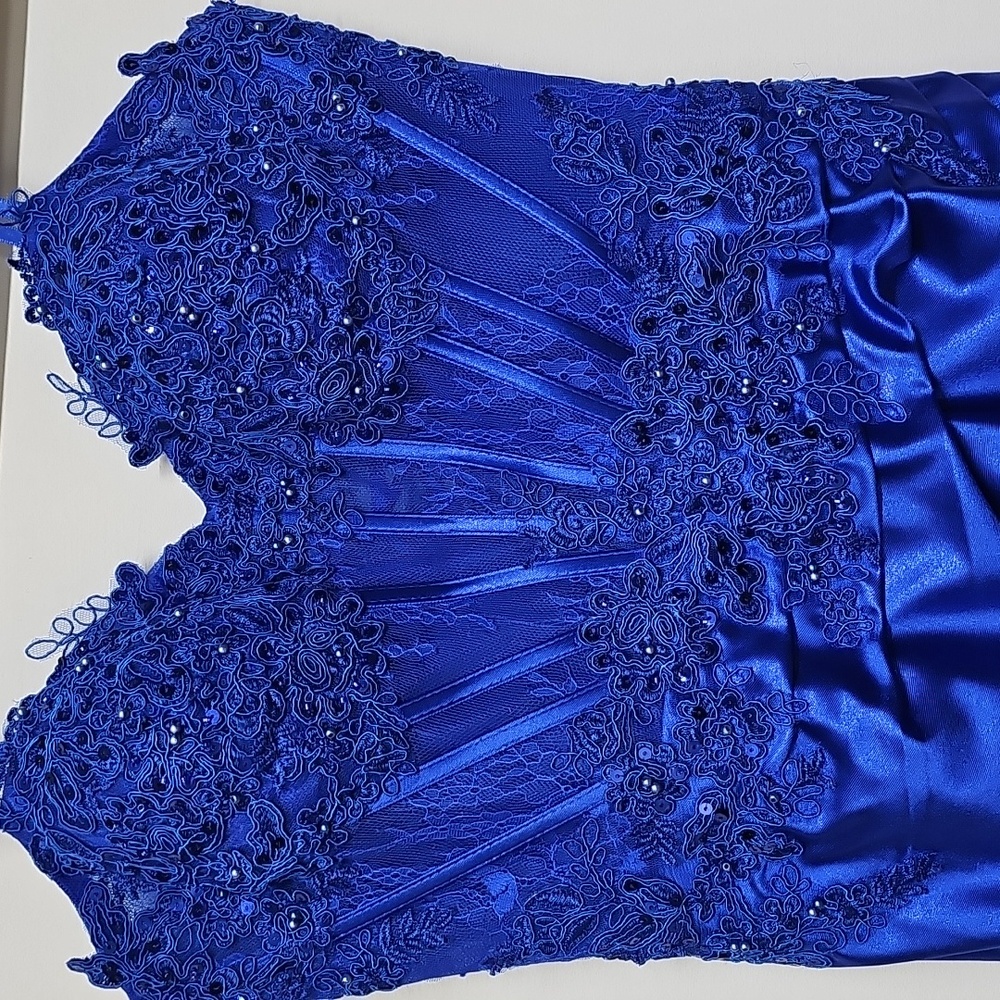 Bella Divine Corset Dress, Cobalt Blue, Size 10, Prom Dress / HOCO - Picture 2 of 14